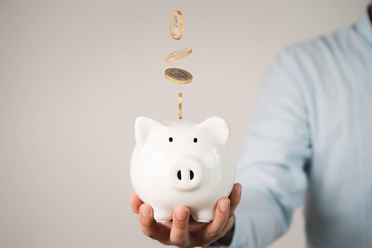 Piggy bank full of money