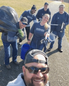 Service Day - Trash Pickup Group Selfie